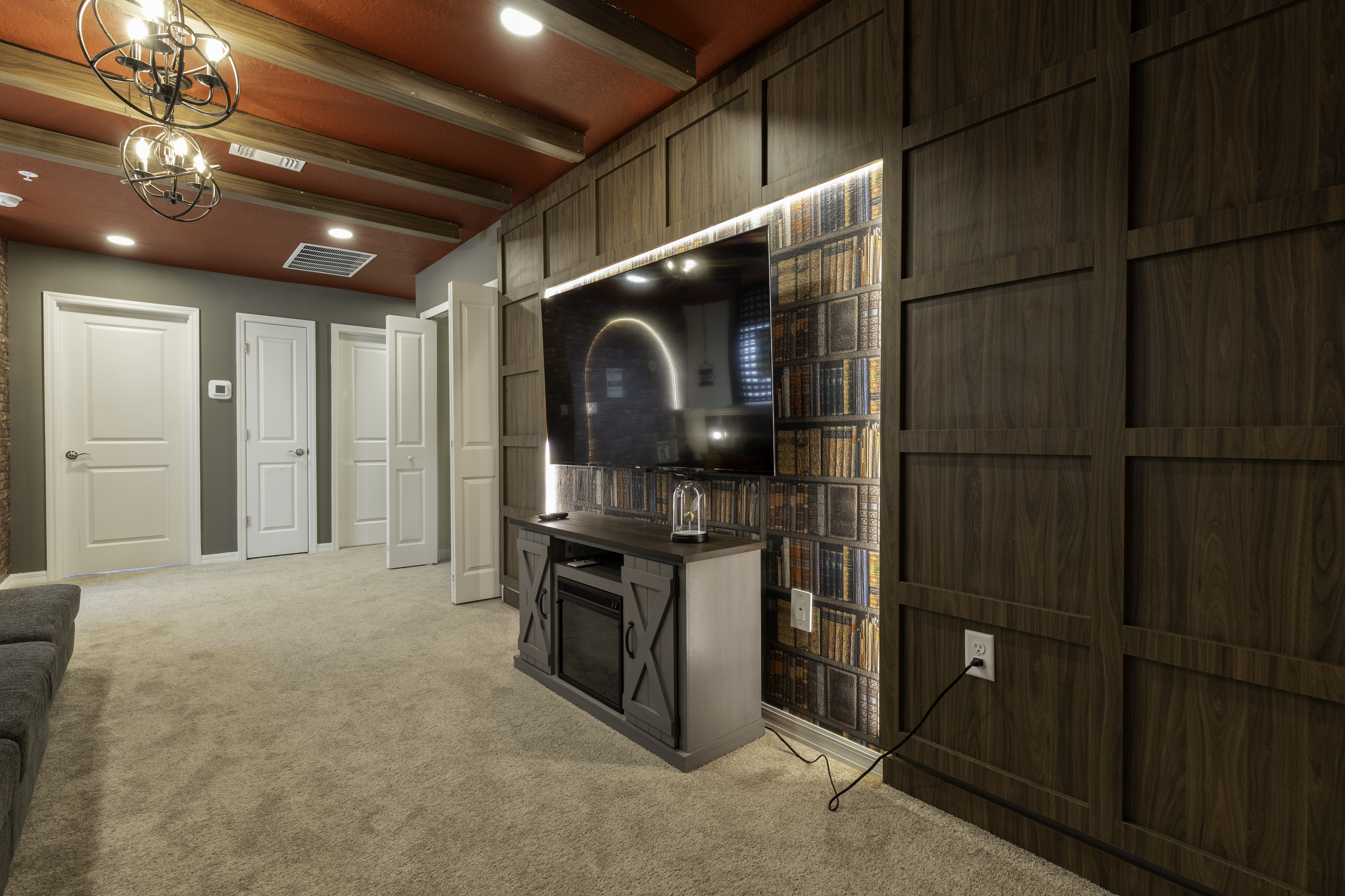 Vista externa da Casa Blue com piscina e área de lazer em Orlando